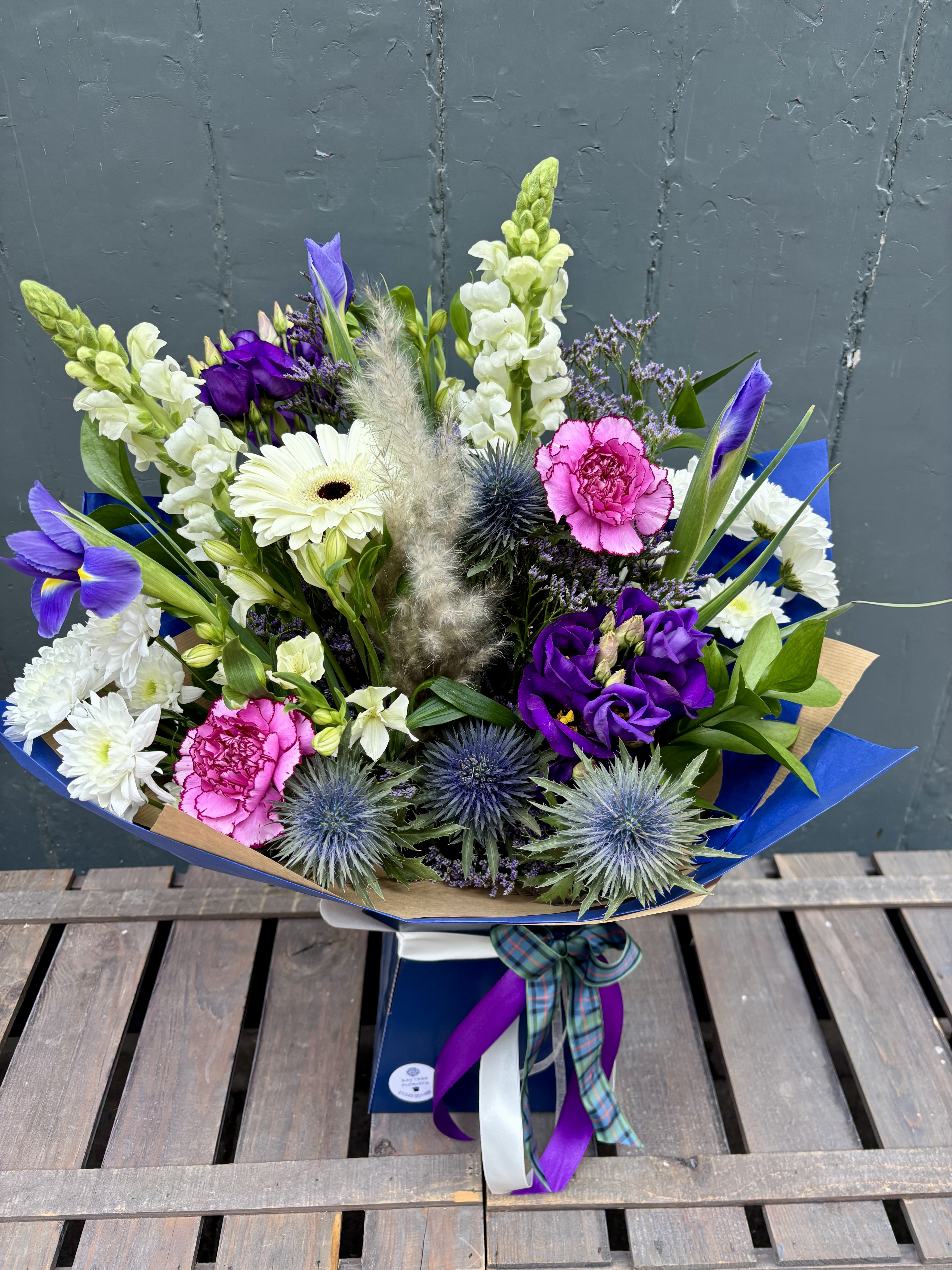 Scottish Purple Thistle Hand Tied Gift Box - View 2