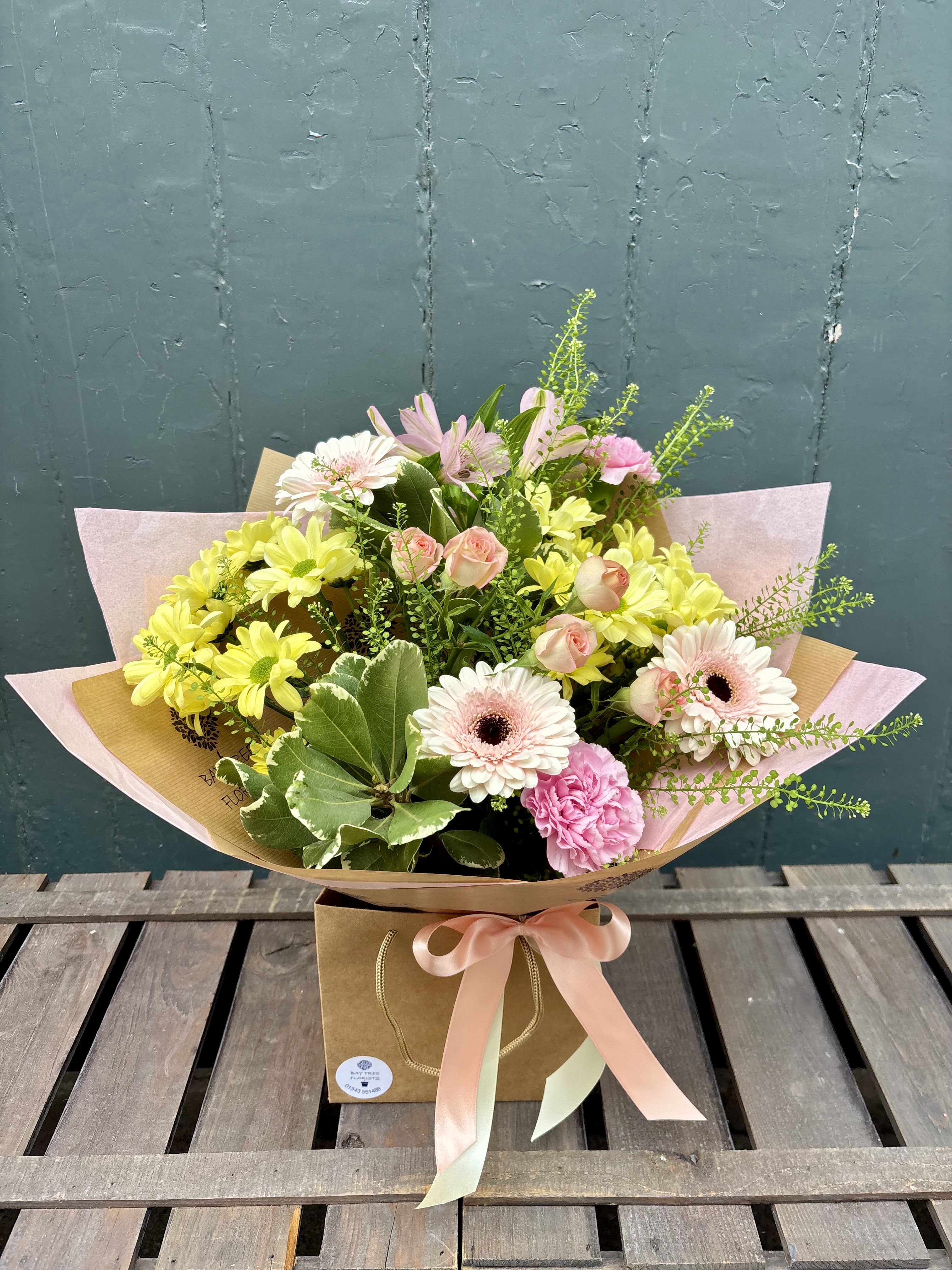 Pastel Summer Dream Hand Tied Gift Box - fresh flower arrangement from Baytree Florists